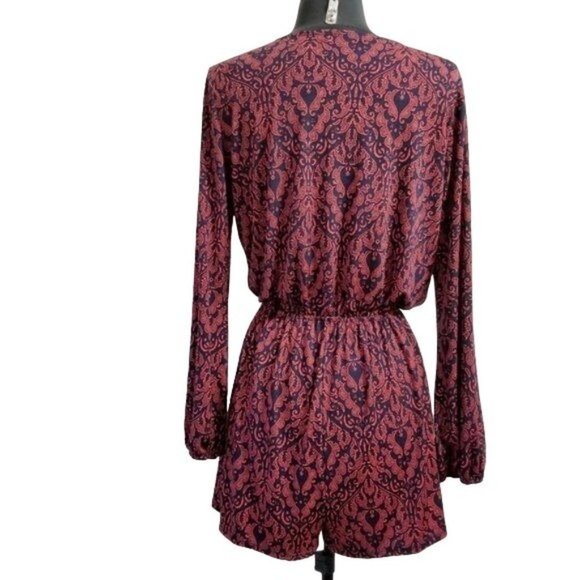 Honey Punch Romper Blue Pink  Size Medium - Picture 3 of 5